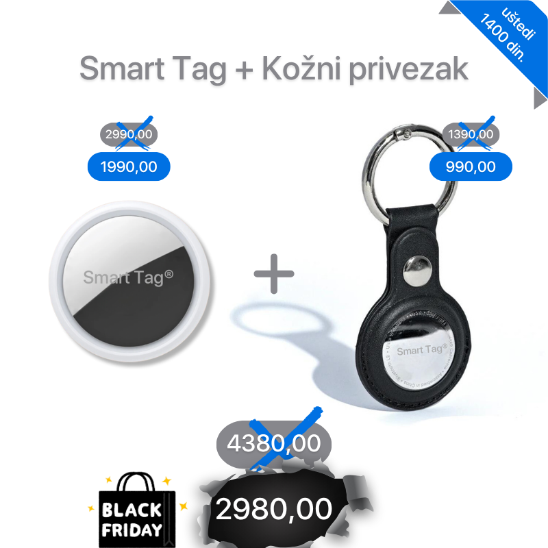 Smart Tag<sup>®</sup>2.0 Lokator + Kožni privezak Premium KeyLeather