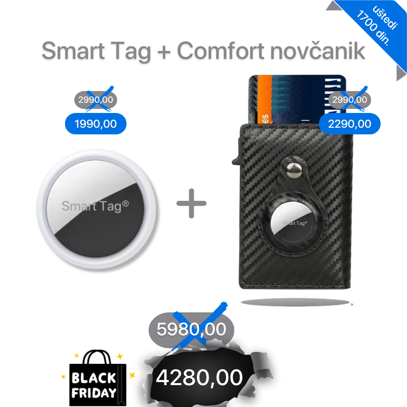 Smart Tag<sup>®</sup>2.0 Lokator + Kožni novčanik Comfort