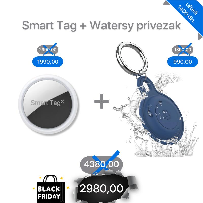 Smart Tag<sup>®</sup>2.0 Lokator + Silikonski vodootporni privezak Watersy